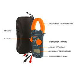 Pinza Amperimetrica Digital 600V 400A, Corriente Voltaje Resistencia Temperatura, MUT-202 10404 Truper