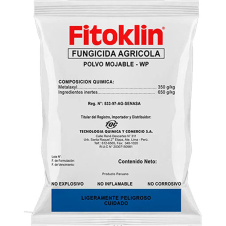  Fitoklin 1Kg, Metalaxil, Fungicida sistemico accion curativa preventiva, TQC 193.220339 Fitoklin 1Kg, Metalaxil, Fungicida sist