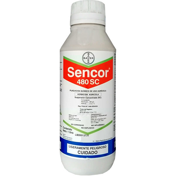 ataque Ceder Violín Sencor 1L, Metribuzin Herbicida Selectivo Accion Sistemico Pre Pro  Emergente, Bayer