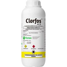 Clorfos 1L, Chlorpyrifos Insecticida Accion Contacto Ingestion Respiratorio, Farmec