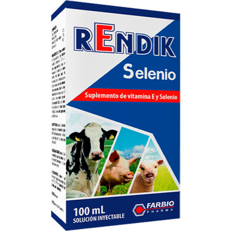 Rendik Selenio 10ml, Reconstituyente Suplemento Vitamina E Selenio Inyectable, Farbio