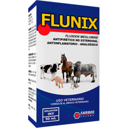 Flunix 50ml, Flunixin Meglumine Antiinflamatorio Analgesico Inyectable, Farbio
