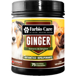 Farbio-Care Ginger Pote X 75 Gomitas Palatables, Aditivo Alimentario, Farbio