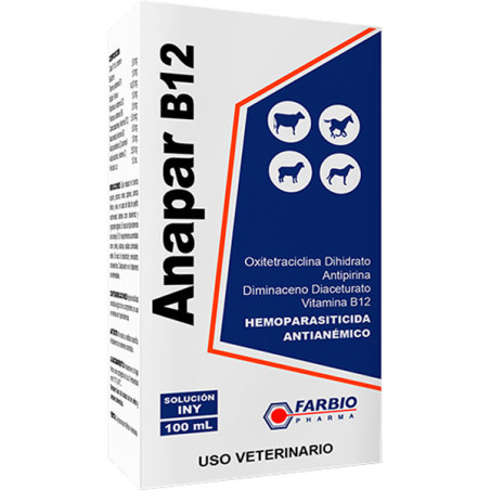 Anapar B12 500ml, Oxitetraciclina Dihidrato Hemoparaciticida Inyectable, Farbio