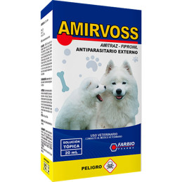 Amirvoss 20ml, Amitraz Antiparasitario Externo Uso Topico, Farbio