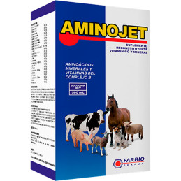Aminojet 500ml, Suplemento Vitaminico Minerales Aminoacidos Inyectable, Farbio