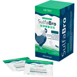 SulfaBro 50 sobres x 10gr, Sulfametoxazol Bromhexina Trimetoprima Antibiotico Administracion Oral, Vetex