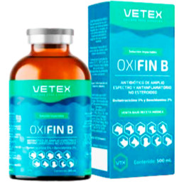 Oxifin B 50ml, Oxitetraciclina HCI Bencidamina HCI Antibiotico Inyectable, Vetex