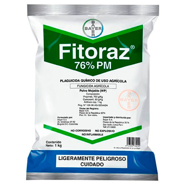 Fitoraz 5Kg, Propineb 70%+Cymoxanil 6% Fungicida Accion preventivo y curativo, Bayer