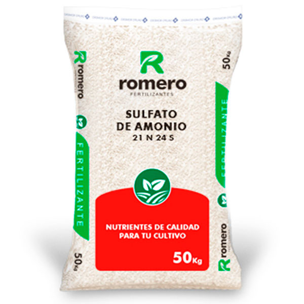 Sulfato de Amonio 50Kg, Fertilizante Agricola Cristalizado Estandar Nitrogeno Azufre, Romero