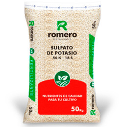 Sulfato de Potasio 50Kg, Fertilizante Agricola Granulado Potasico Azufre, Romero