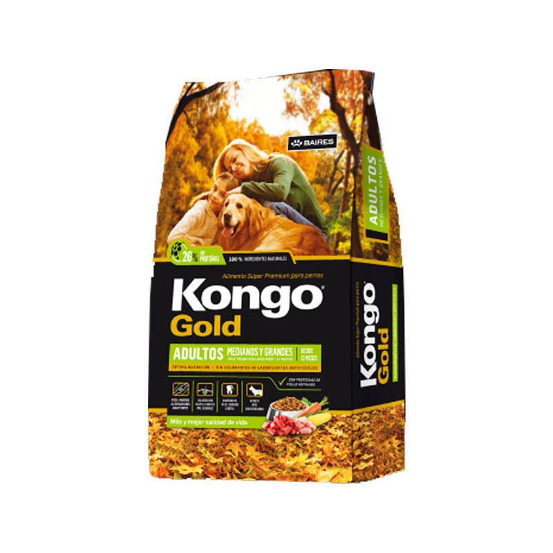  Kongo Gold Adultos 15Kg, Alimento Premium Caninos Adultos Medianos Grandes, Kongo 152.542373 Kongo Gold Adultos 15Kg, Alimento 