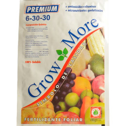 Grow More 6-30-30 1Kg, NPK Micronutrientes Aminoacidos Vitaminas Fertilizante Foliar Polvo Cristalizado, Conagra