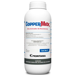 Coppermax 1L Frasco Cajax12, Sulfato de Cobre Pentahidratado Fitoactivador Accion Inductor Protector, Montana