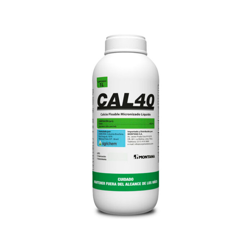  Cal40 1L, Calcio SC Fertilizante Liquido Uso Foliar Fertirriego Protector Solar, Montana 46.610169 Cal40 1L, Calcio SC Fertiliz