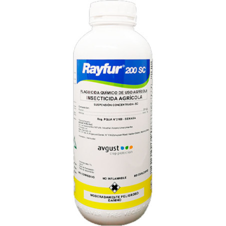 Rayfur 1L Frasco Cajax12, Fipronil Insecticida Agricola Sistemico Contacto Ingestion, Avgust