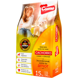 Cosmo Cachorro 15Kg, Alimento Balanceado Carne Cereales Uso Cachorros Destete hasta 12 meses, Cosmo