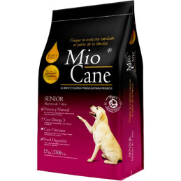 Mio Cane Senior 15Kg, Alimento Balanceado Super Premium Fortificado Vitamina E Perros Mayores 8 Años, Kiapsa Pet