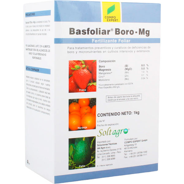 Basfoliar Boro-Mg 1Kg, Fertilizante Foliar Boro Magnesio Micronutrientes Qulatizados, Soltagro