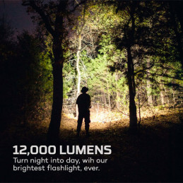 Linternas LED 12000 Lumenes Alcance 220M Duracion 12H Recargable, Aluminio NEBO NEB-FLT-1007-G