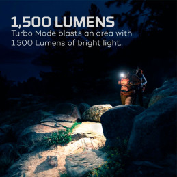 Linternas Minero 1500 Lumenes Alcance 129M Duracion 28H Bateria Litio, TRANSEND Aluminio NEBO NEB-HLP-1001-G