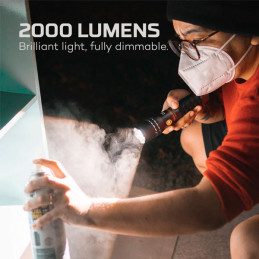 Linternas LED 2000 Lumenes Alta Potencia Alcance 409M Duracion 6H Recargable, Slyde King 2K Aluminio NEBO NEB-WLT-1003-G