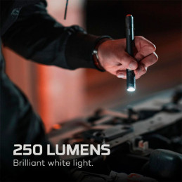 Linternas LED 250 Lumenes Alta Potencia Alcance 104M Duracion 4H Bateria Litio, Columbo Flex Aluminio NEBO NEB-POC-0008-G