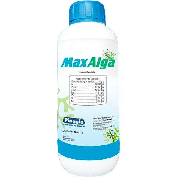 MaxAlga 1L fco, Algas Marinas pardas var. Ascophyllum nodosum(N) (P2O5) (K2O) (Mg) (Zn) (B) (Mn), 26735 SAFP