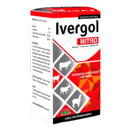 Ivergol Nitro 50ml Nitroxinil Ivermectina Antiparasitario Interno Externo Inyectable, Labet