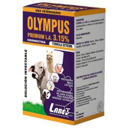Olympus Premium LA 3.15% 20ml Ivermectina Antiparasitario Amplio Espectro Inyectable, Labet