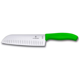 Cuchillos de Chef 17cm Swiss Classic Santoku Fibrox Ergonomico Verde Vitorinox 6.8526.17L4B