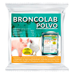 Broncolab 1Kg Doxiciclina Tilosina tartato Bromhexina Antibiotico Polvo Soluble, Labet