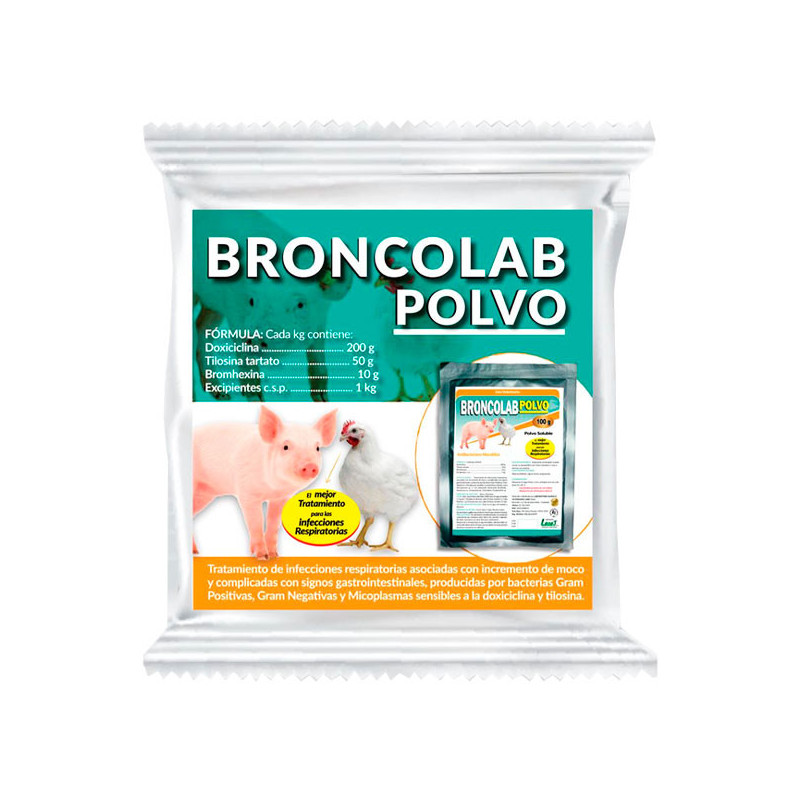  Broncolab 1Kg Doxiciclina Tilosina tartato Bromhexina Antibiotico Polvo Soluble, Labet 213.559322 Broncolab 1Kg Doxiciclina Til