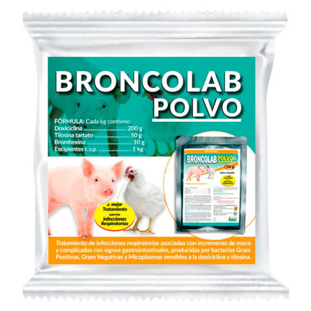  Broncolab 1Kg Doxiciclina Tilosina tartato Bromhexina Antibiotico Polvo Soluble, Labet 213.559322 Broncolab 1Kg Doxiciclina Til