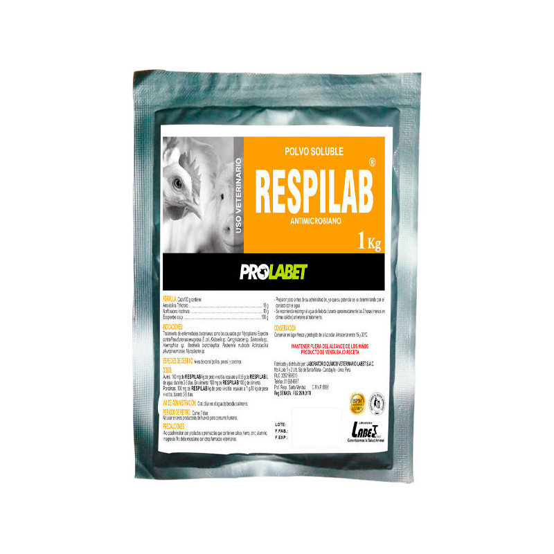  Respilab 25Kg Amoxicilina Trihidrato Norfloxacino nicotinato Antibiotico Polvo Soluble, Labet 1938.983051 Respilab 25Kg Amoxici