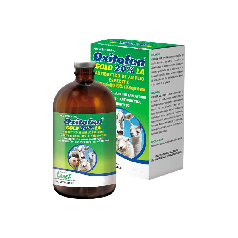  Oxitofen Gold 20% 250ml Oxitetraciclina Ketoprofeno Antibiotico Inyectable,  Labet 76.271186 Oxitofen Gold 20% 250ml Oxitetraci