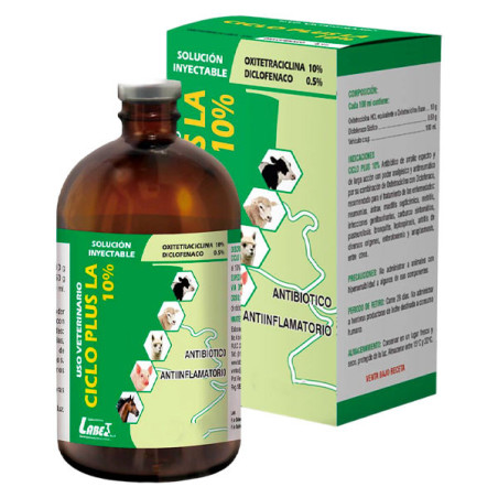  Cicloplus LA 10% 20ml Oxitetraciclina Diclofenaco Antibiotico Inyectable, Labet 11.016949 Cicloplus LA 10% 20ml Oxitetraciclina
