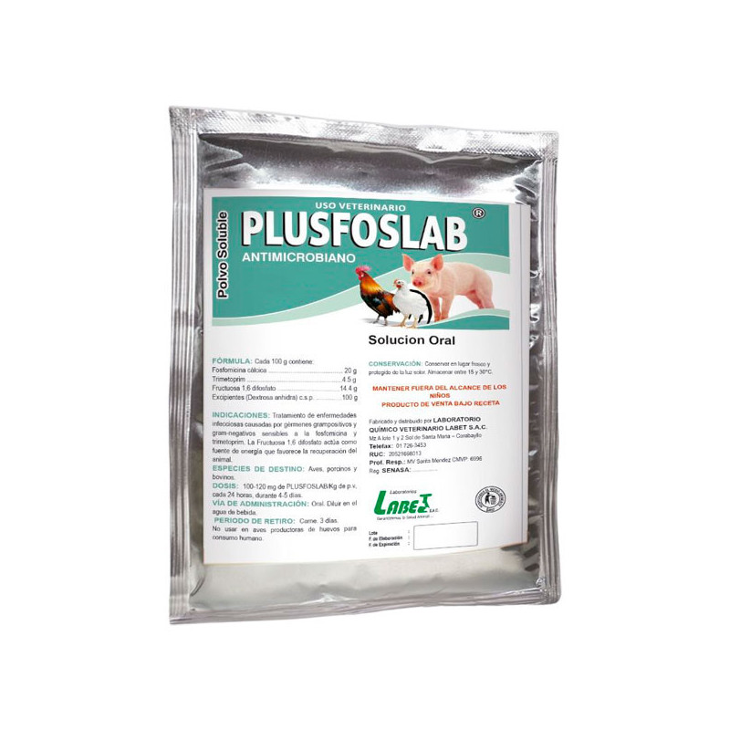 Plusfoslab 100gr Fructuosa difosfato Antibiotico Polvo Soluble, Labet 25.423729 Plusfoslab 100gr Fructuosa difosfato Antibiotic Plusfoslab 100gr Fructuosa difosfato Antibiotico Polvo Soluble, Labet 25.423729 Plusfoslab 100gr Fructuosa difosfato Antibiotic