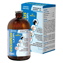 Cicloplus LA 20% 20ml Oxitetraciclina Diclofenaco Antibiotico Analgesico Antiinflamatorio Inyectable, Labet