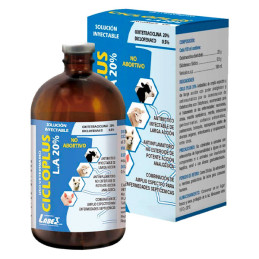 Cicloplus LA 20% 50ml Oxitetraciclina Diclofenaco Antibiotico Analgesico Antiinflamatorio Inyectable, Labet