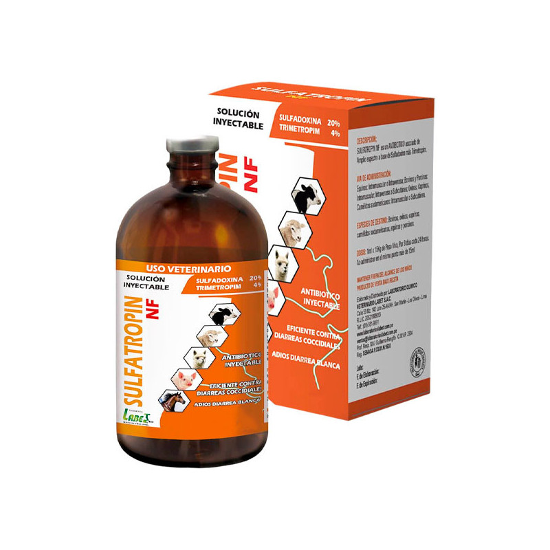 Sulfatropin NF 50ml Sulfadoxina Trimetropim Antibiotico Amplio Espectro Inyectable, Labet 29.661017 Sulfatropin NF 50ml Sulfado Sulfatropin NF 50ml Sulfadoxina Trimetropim Antibiotico Amplio Espectro Inyectable, Labet 29.661017 Sulfatropin NF 50ml Sulfado
