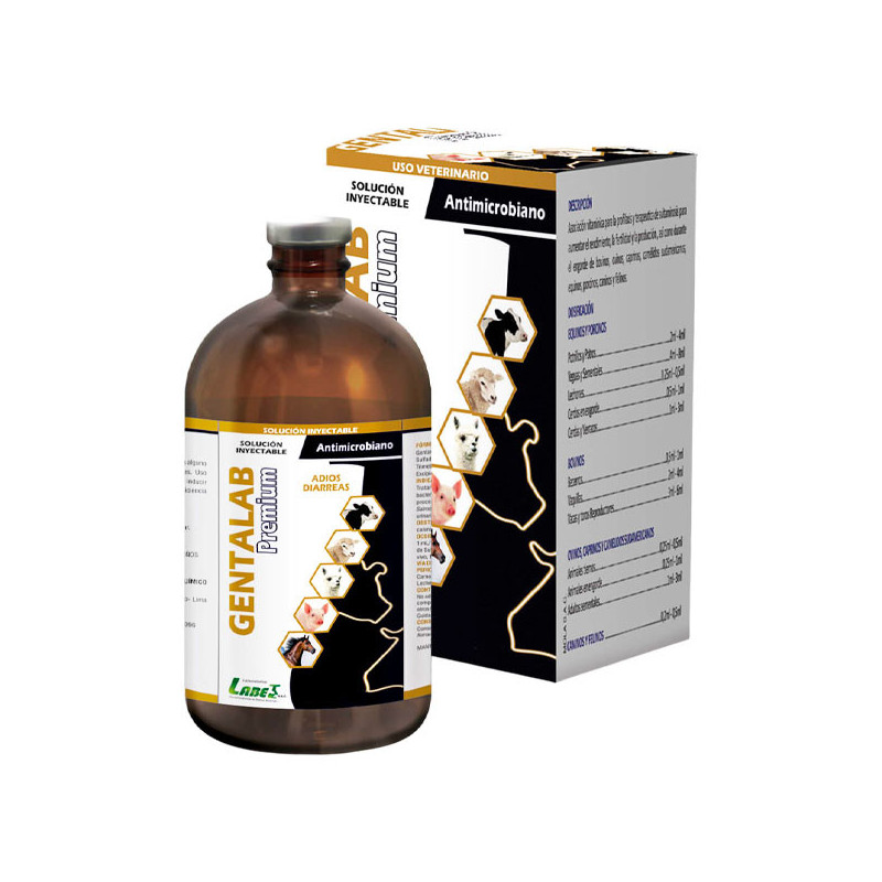 Gentalab Premium 100ml Gentamicina Sulfadimetoxina Trimetoprim Antibiotico Inyectable, Labet 68.644068 Gentalab Premium 100ml G Gentalab Premium 100ml Gentamicina Sulfadimetoxina Trimetoprim Antibiotico Inyectable, Labet 68.644068 Gentalab Premium 100ml G