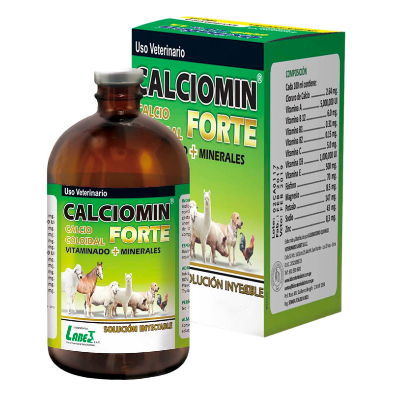  Calciomin Forte 50ml Cloruro de Calcio Reconstituyente Multivitaminico Inyectable, Labet 18.644068 Calciomin Forte 50ml Cloruro