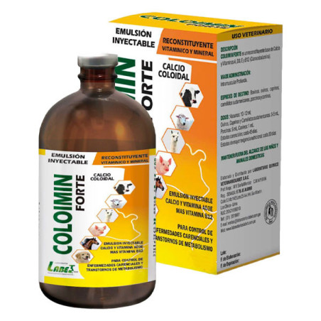  Coloimin Forte 20ml Calcio Coloidal Reconstituyente Vitaminico Inyectable, Labet 17.79661 Coloimin Forte 20ml Calcio Coloidal R