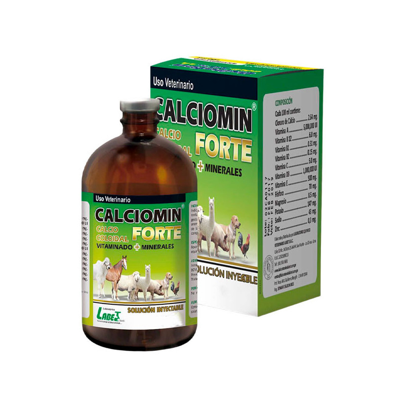  Calciomin Forte 500ml Cloruro de Calcio Reconstituyente Multivitaminico Inyectable, Labet 43.220339 Calciomin Forte 500ml Cloru