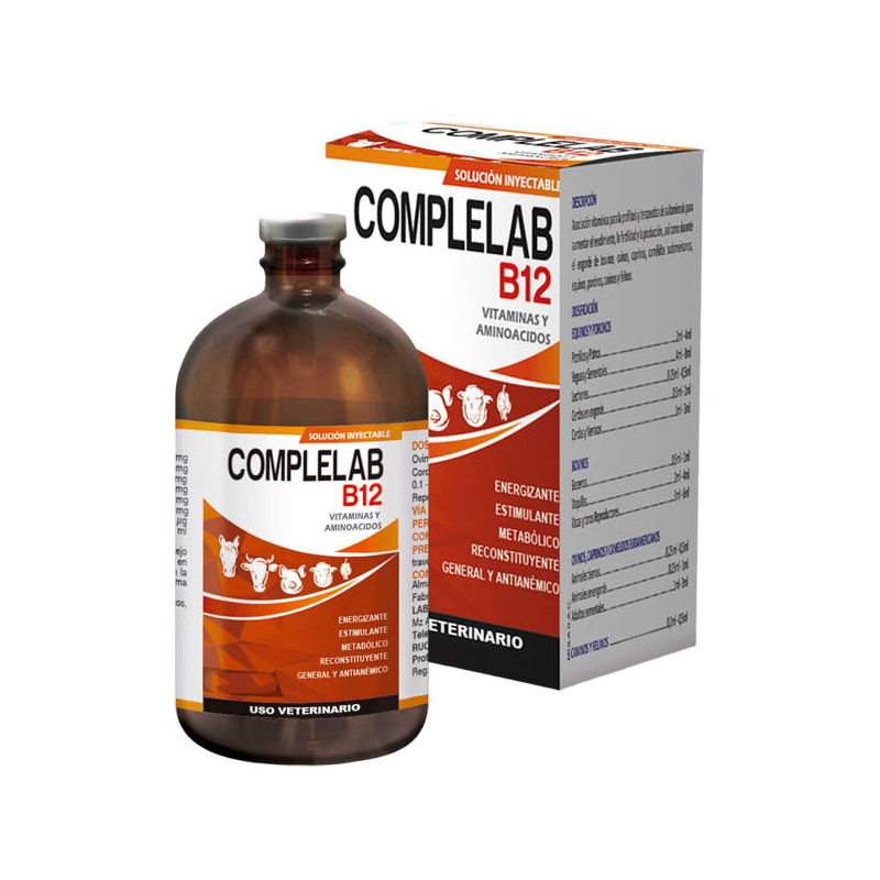  Complelab B12 100ml Reconstituyente Vitaminico Aminoacidos Inyectable, Labet 26.271186 Complelab B12 100ml Reconstituyente Vita