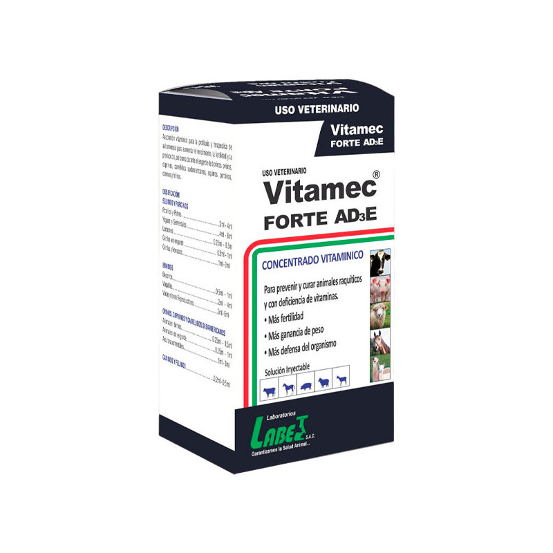 Vitamec Forte AD3E 5ml Pack x 12Ampollas Concentrado Vitaminico Inyectable, Labet 44.915254 Vitamec Forte AD3E 5ml Pack x 12Amp Vitamec Forte AD3E 5ml Pack x 12Ampollas Concentrado Vitaminico Inyectable, Labet 44.915254 Vitamec Forte AD3E 5ml Pack x 12Amp