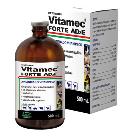  Vitamec Forte AD3E 500ml Concentrado Vitaminico Inyectable, Labet 192.372881 Vitamec Forte AD3E 500ml Concentrado Vitaminico In