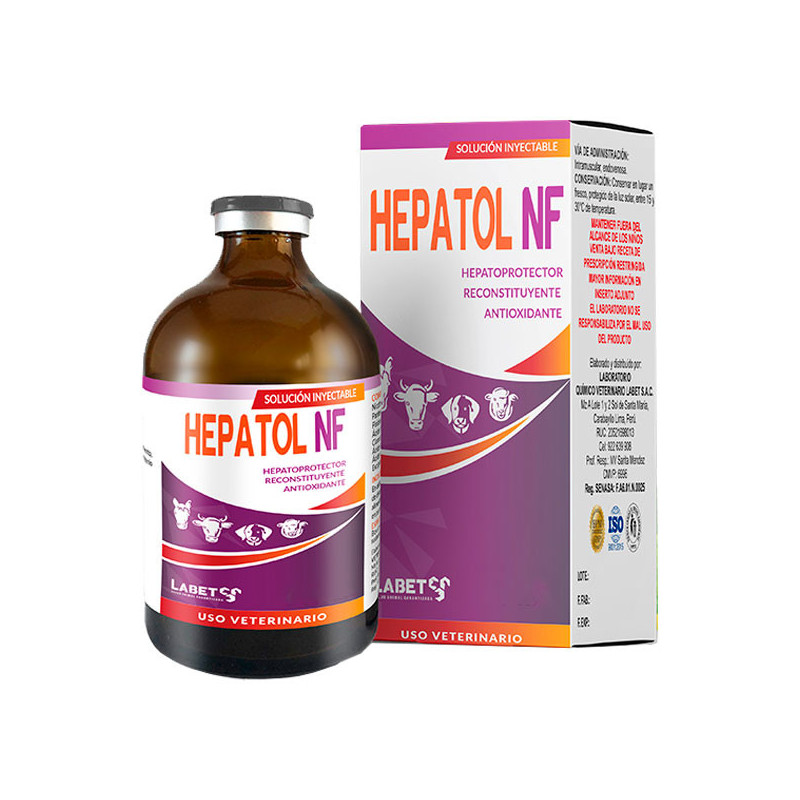  Hepatol NF 500ml Reconstituyente Hepatoprotector Antioxidante Inyectable, Labet 133.050847 Hepatol NF 500ml Reconstituyente Hep