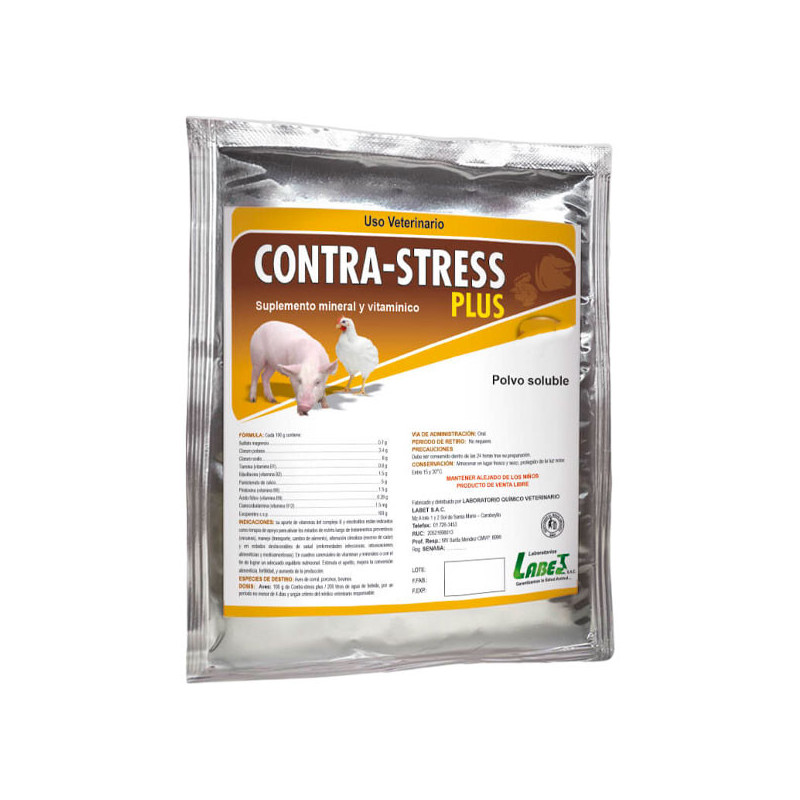  Contra Stress Plus 10gr Caja x 50Sobres Suplemento Mineral Vitaminico Polvo Soluble, Labet 60.169492 Contra Stress Plus 10gr Ca